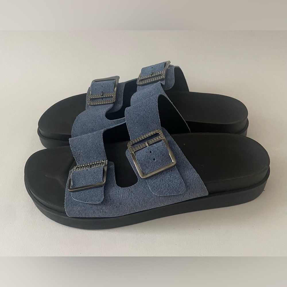 Blue Buckle Sandals